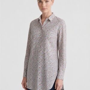 Liberty of London Floral Button-Up Shirt in Red and Blue